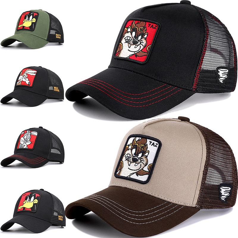 Mũ lưỡi trai cotton phối lưới phong cách hiphop đường phố cho nam và nữ