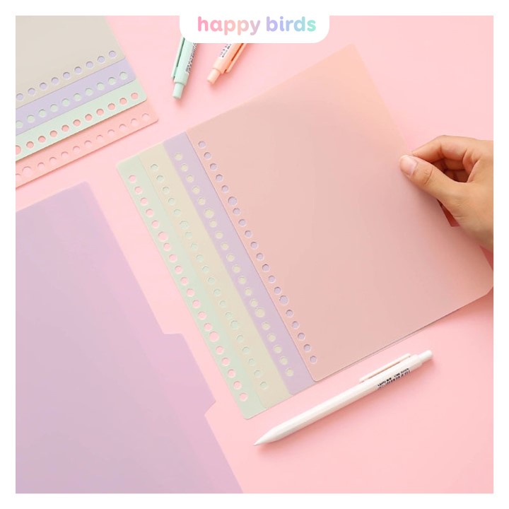 Tab phân trang set 4 tab phân trang sổ còng A5 B5 A4 20 26 30 lỗ HappyBirds