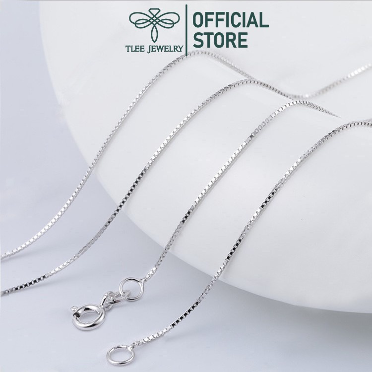 Dây chuyền bạc TLEE mẫu dây rời dáng hộp vuông chắc chắn TleeJewelry D0207
