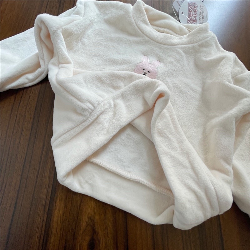 Áo hoodie nỉ lông in hình gấu, thỏ dư xịn cho bé