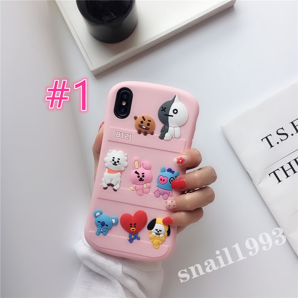 Ốp điện thoại mềm hình BTS hoạt hình dễ thương cho IPhone 11 Pro Max X XS XR XSMax 8 7 6 6s Plus