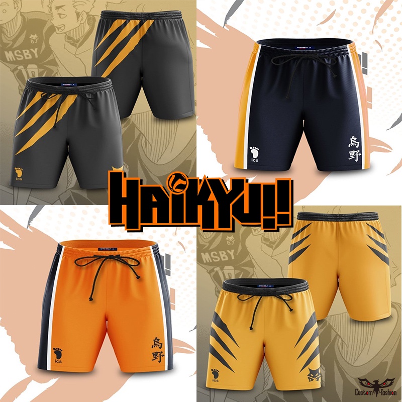 Quần Short Nam In Hình 3D Phong Cách Anime Haikyuu Độc Đáo