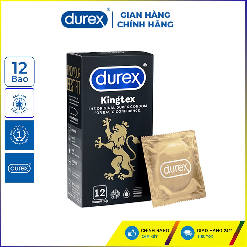 Bao cao su Durex Kingtex 12 bao,  Air 10 bao, Fetherlite 12 bao. Bao siêu mỏng, nhiều gel, mùi thơm.