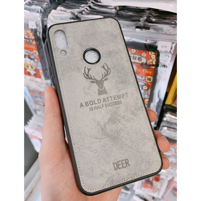 [Freeship toàn quốc từ 50k] Ốp Lưng Xiaomi Redmi Note 7 Pro Ốp Dẻo TPU Vải Jean Khắc Hình Nai Cao Cấp