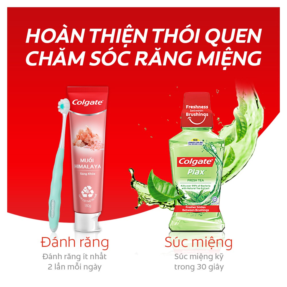 Bộ 6 Kem đánh răng Colgate thiên nhiên muối Himalaya sáng khỏe 180g x6