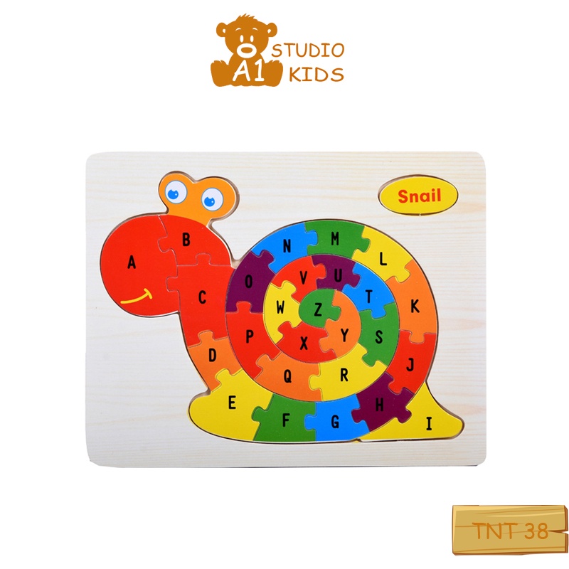 Tranh Gỗ Ghép Hình Trí Tuệ 26 Chữ Cái Tiếng Anh - Đồ Chơi Cho Bé