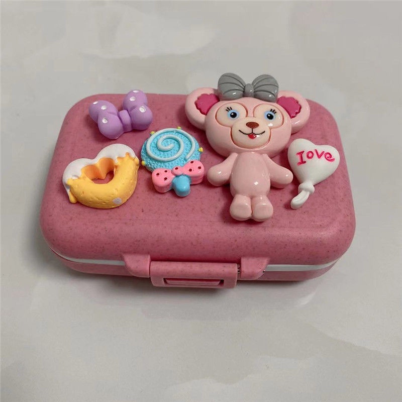 Hộp Đựng Thuốc Mini Chống Ẩm Họa Tiết Hoạt Hình Dễ Thương