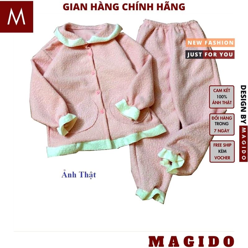 bộ ngủ lông 💚bộ lông mặc ngủ mùa đông -tai thỏ viền bèo hồng trắng, phong cách ulzzang, vintage CUTE MAGIDO | BigBuy360 - bigbuy360.vn
