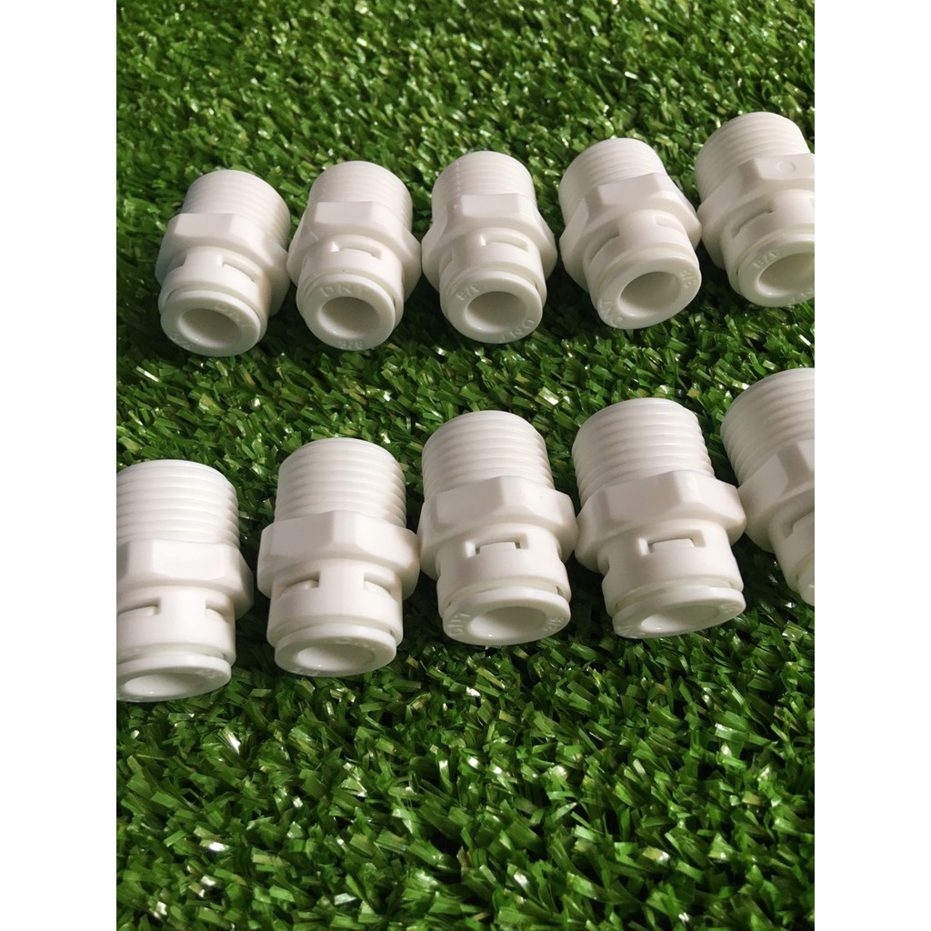 Bộ 10 cút nối thẳng ren 21 phi 10