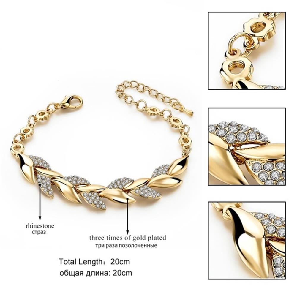 Vòng Tay Dây Bện Mạ Vàng 18k Mặt Hình Chiếc Lá Thời Trang Cho Nữ