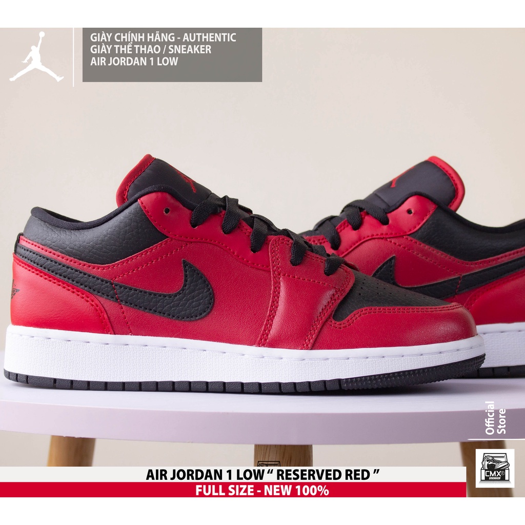 😘  Giày Air Jordan 1 Low ' Reverse Red '  - REAL AUTHETIC 100%