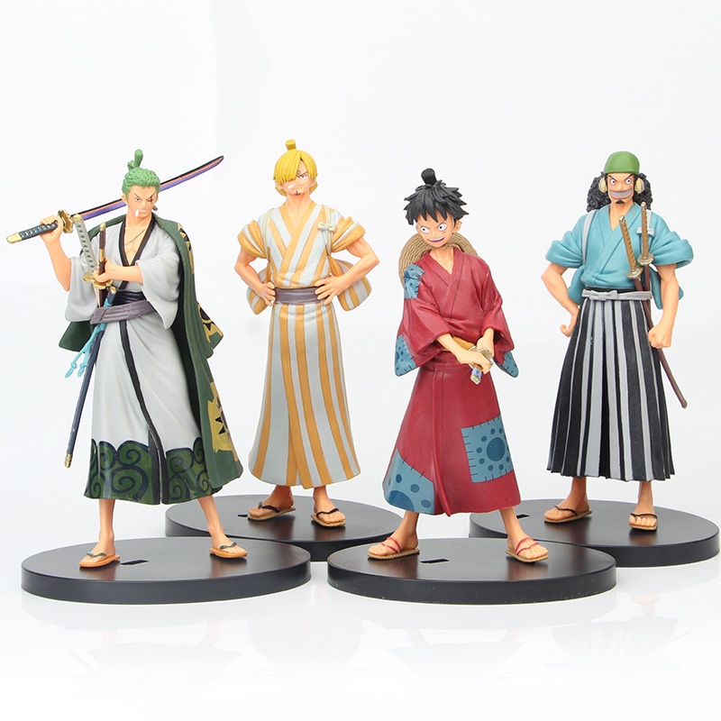 Mô hình 4 nhân vật One Piece cao 18cm siêu ngầu Luffy Zoro Sanji Usopp