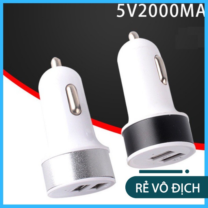 Đầu Tẩu Sạc Nhanh 2 Cổng USB 2.1A/1A  Đa Chức Năng Trên Xe Ô Tô 88155 Koreastore88