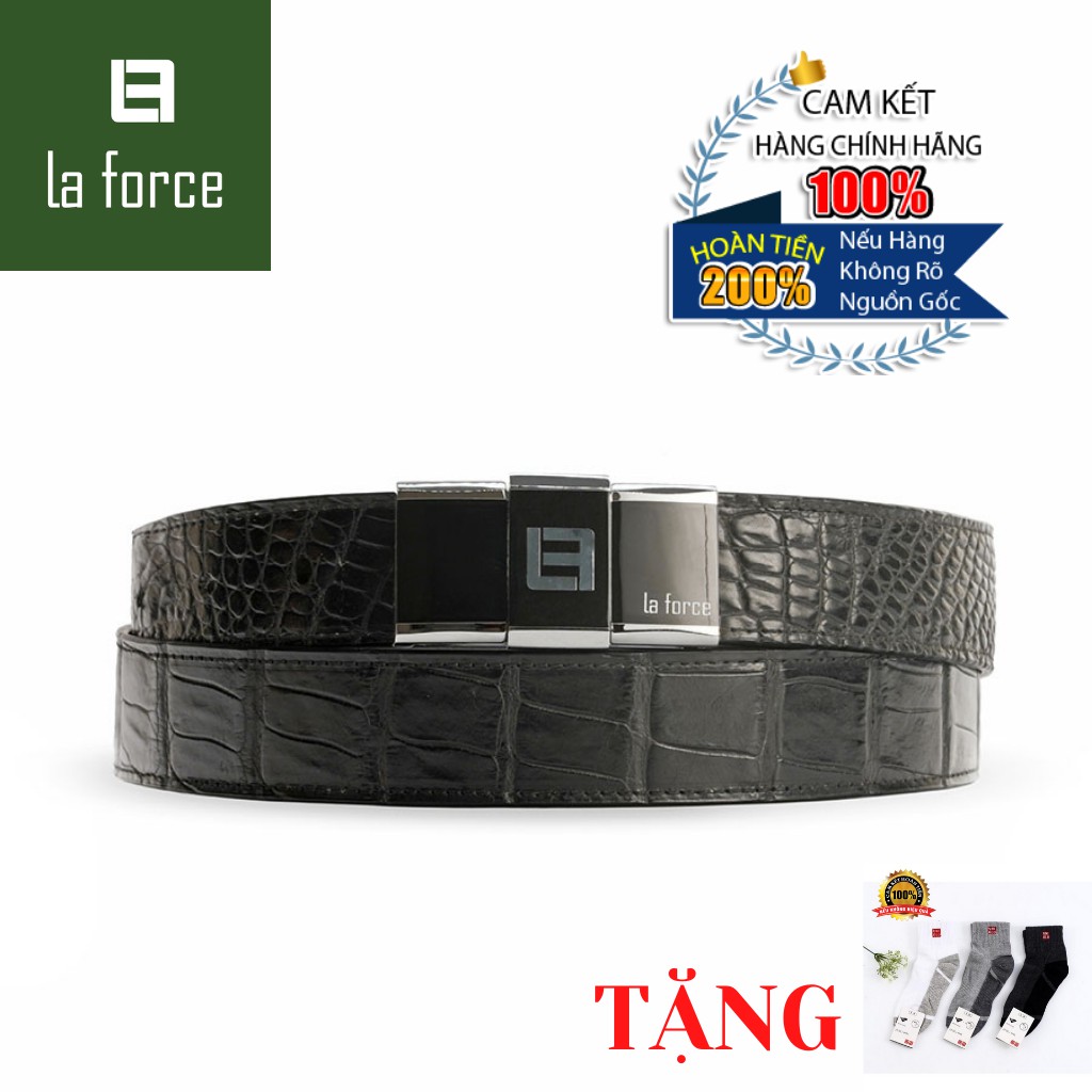Dây Lưng LAFORCE Cá Sấu Nam Basic DLA1400-7901B-B-D Tặng Tất UNIQLO Chính Hãng