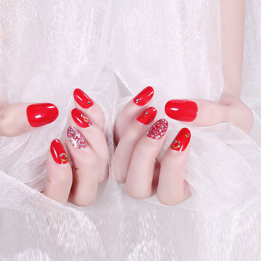 Set 24 móng tay giả SKJK trang trí dễ thương