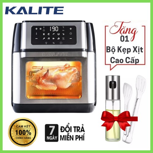 Nồi chiên không dầu Kalite Q10, công suất 1800W, dung tích 10L, hàng chính hãng tặng bình xịt, kẹp gắp bảo hành 24 tháng