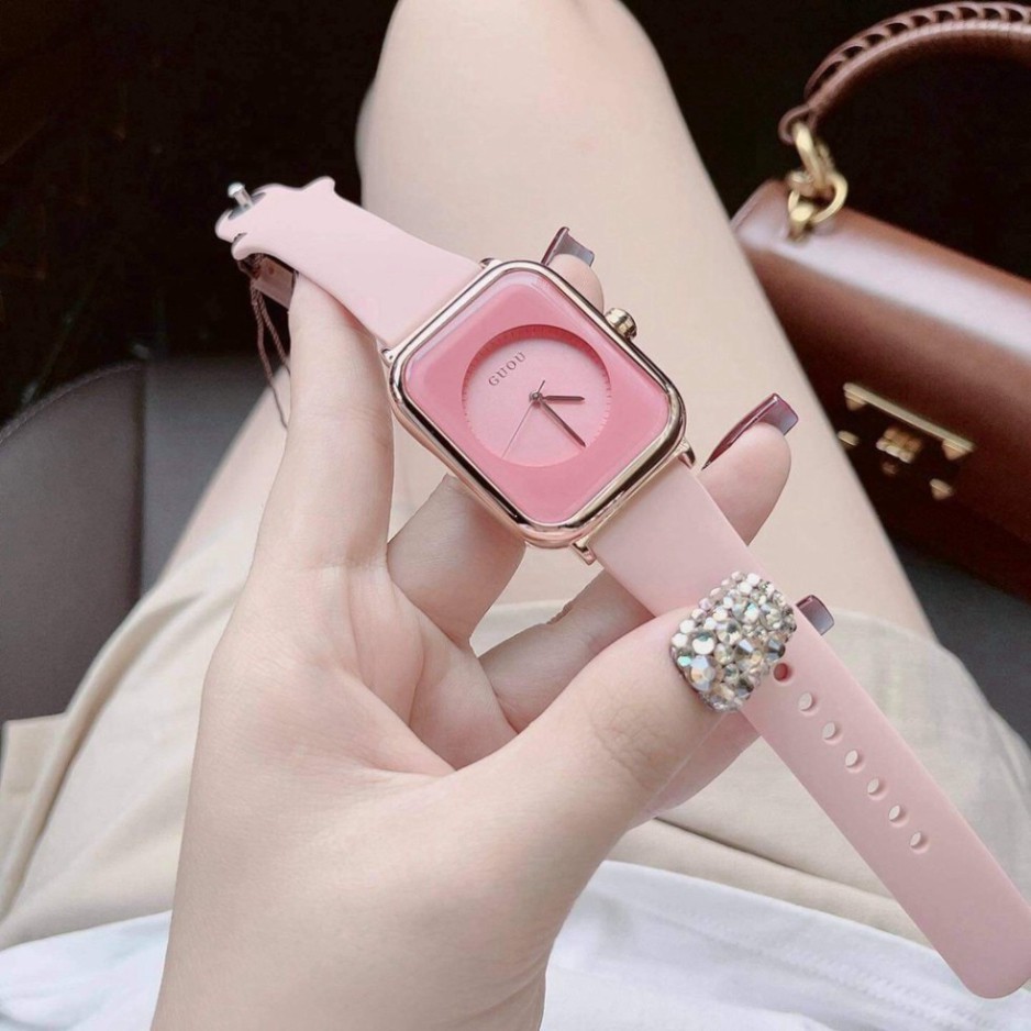 Đồng Hồ Nữ - GUOU Nữ GU1640 Dây sillicon Mặt Vuông mềm dẻo  - 4 màu #guou 2021 | BigBuy360 - bigbuy360.vn