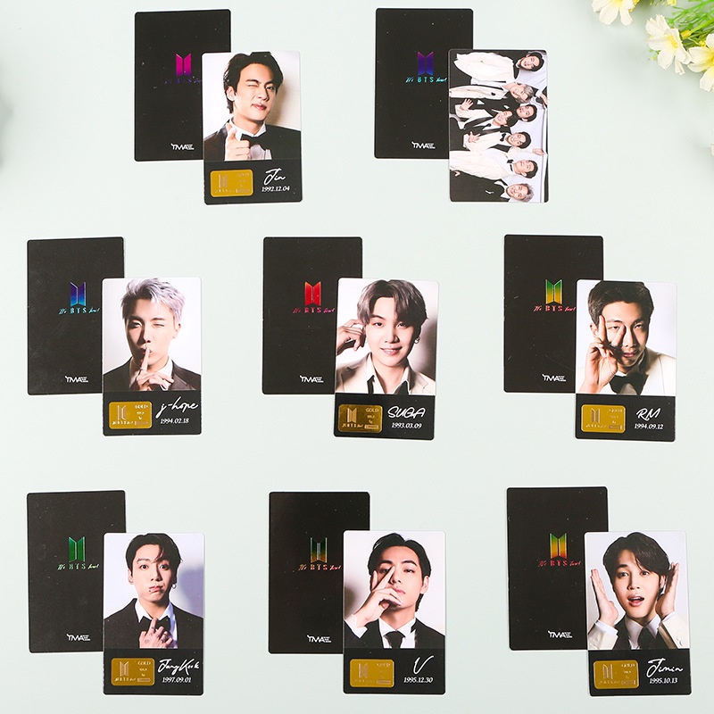Thẻ Hình Nhóm Nhạc Bts Hoạt Hình Vàng 24k