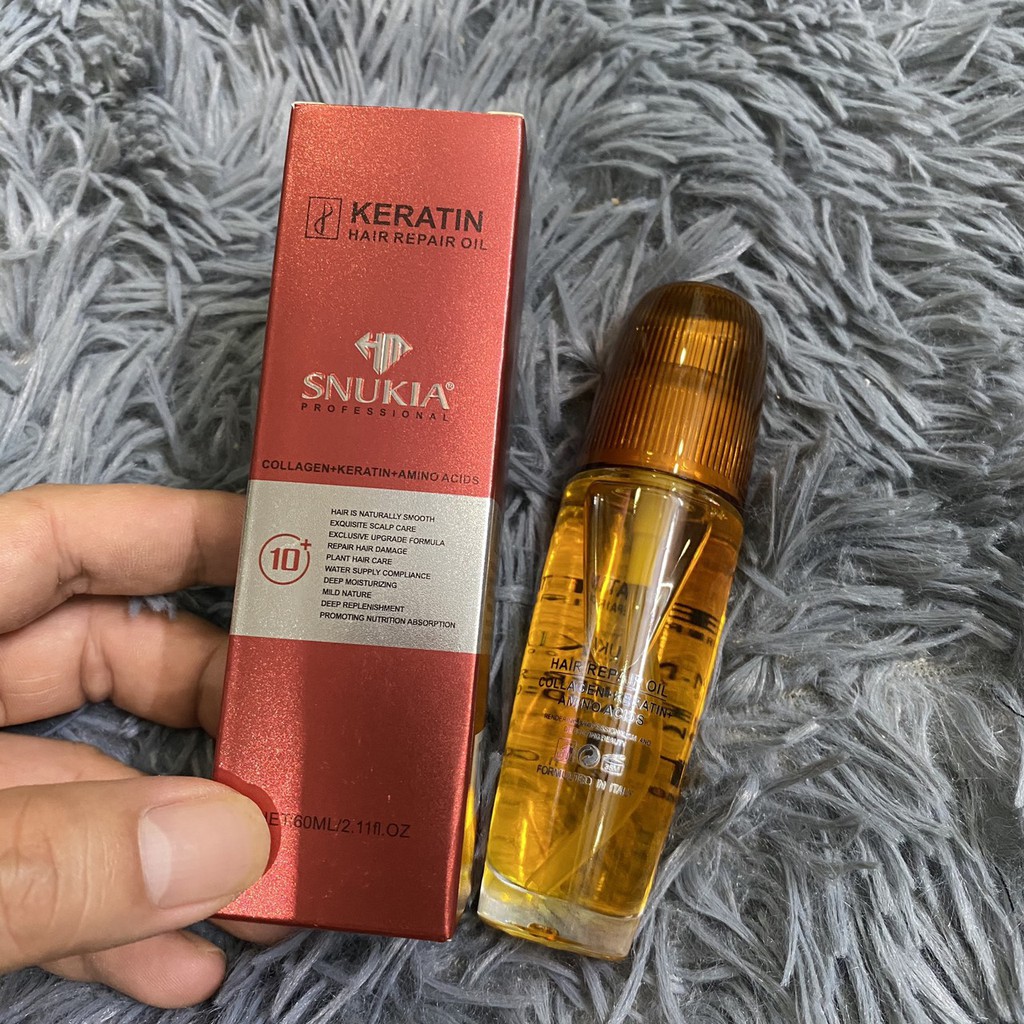 Best SellerTinh dầu dưỡng tóc hư tổn Keratin Snukia Oil 60ml