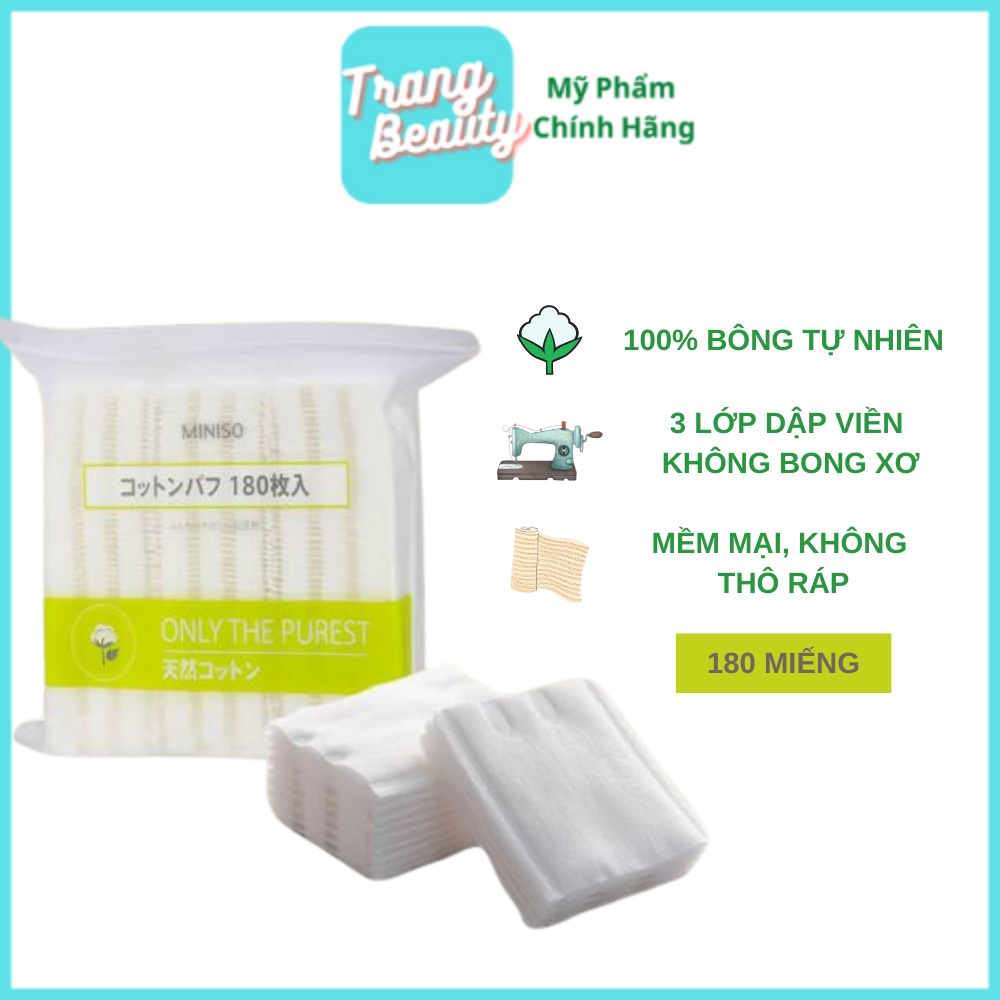 Bông Tẩy Trang Miniso gói 180 miếng