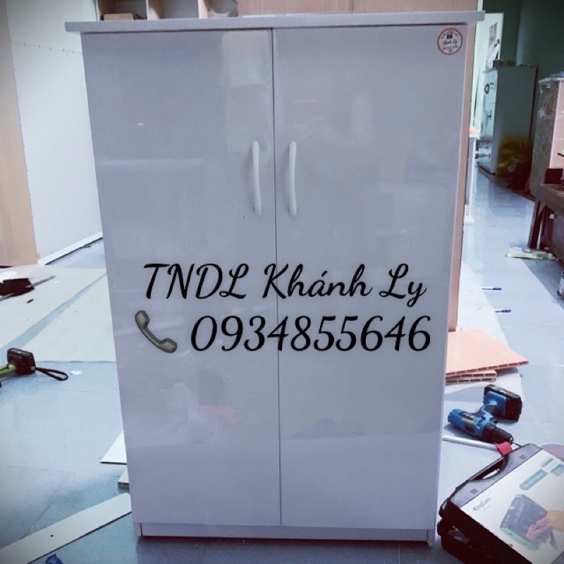 Tủ giày dép nhựa đài loan 2 cánh 6 tầng trắng 65x104