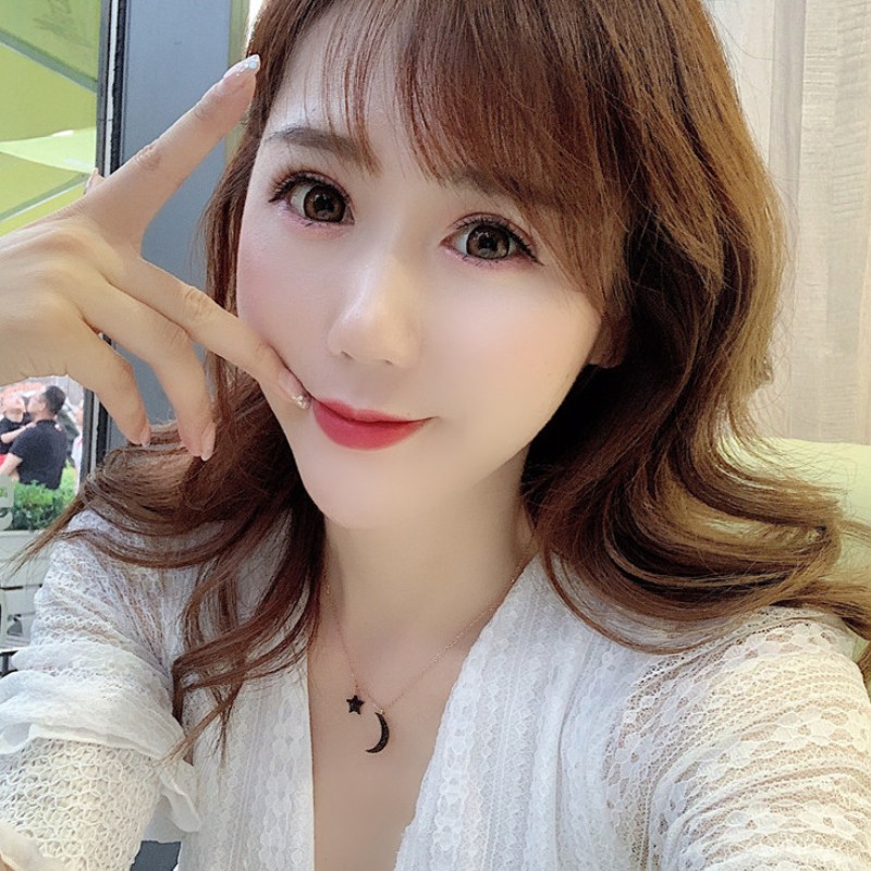 Dây Chuyền Trăng Sao Titan Ko Đen TT 3755