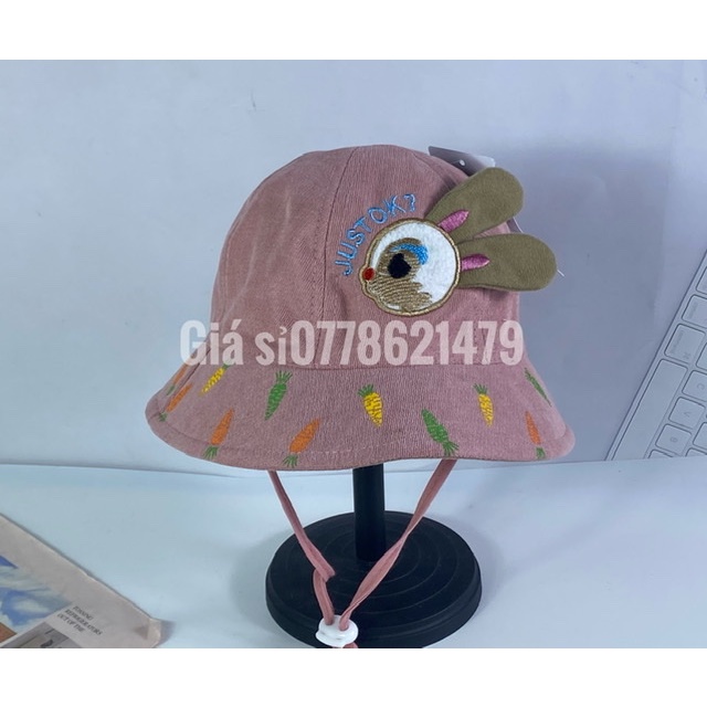 mũ bo nhung sơ sinh thỏ  3 tháng đến 1 tuổi - nón vải nhung mịm cực xinh