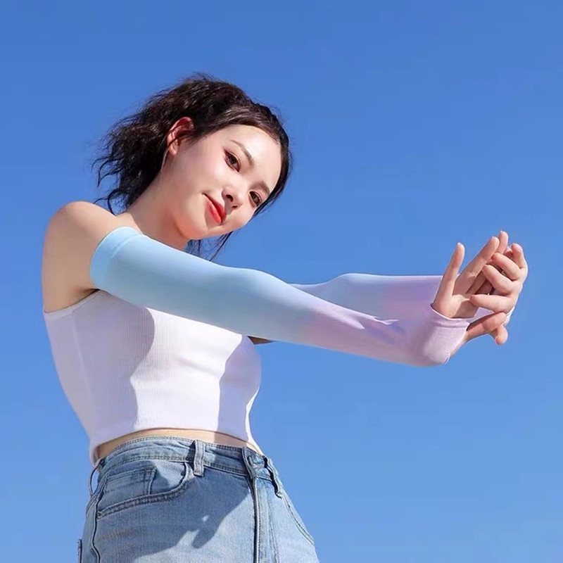 Găng Tay unisex Bằng Lụa Lạnh Mỏng Chống Nắng Tia UV Phong Cách Hồi Giáo Dùng Khi Lái Xe ​Kem Chống Nắng