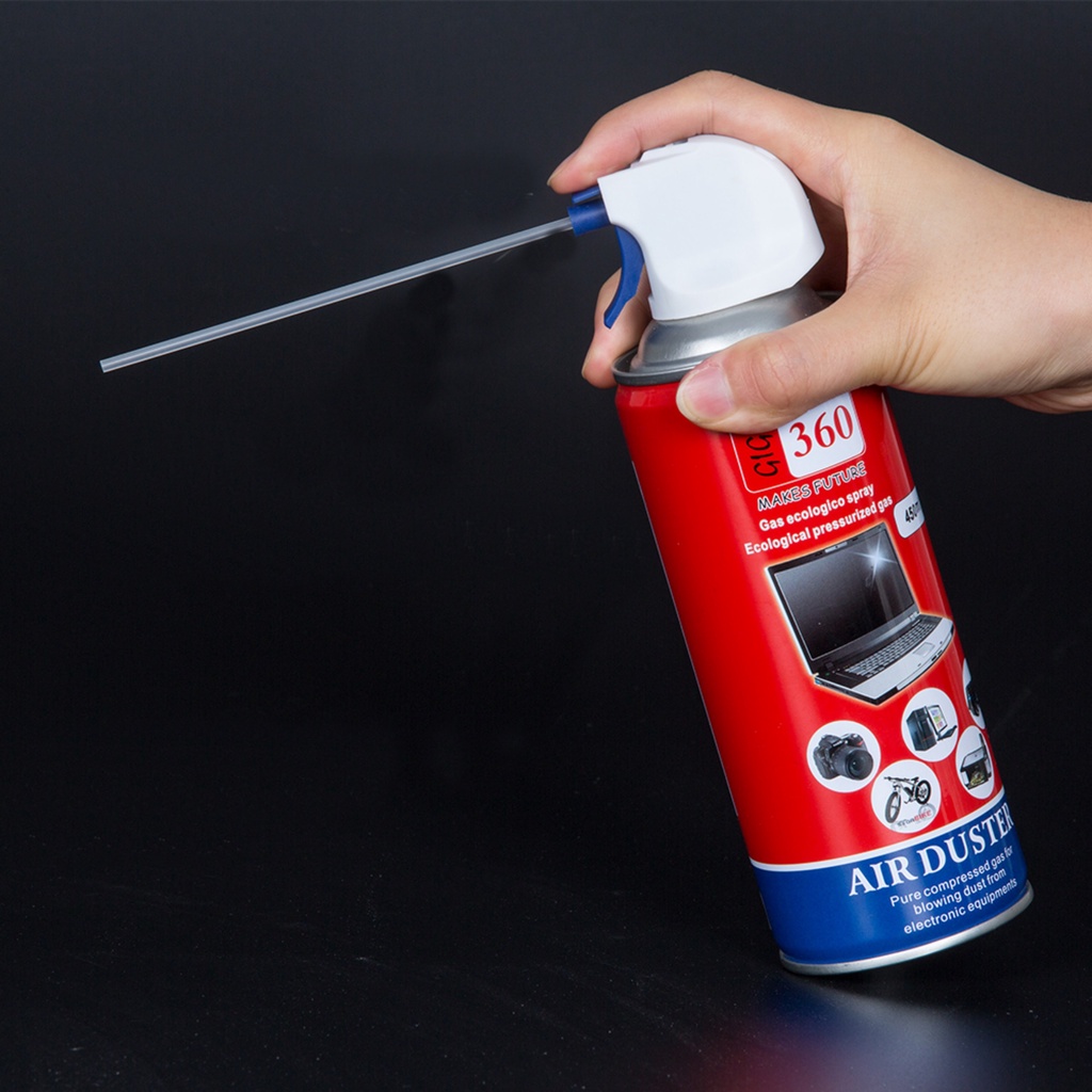 Bình Xịt Bụi Khí Nén Air Duster 630 Vệ Sinh Cho Bàn Phím, Máy Tính, Laptop Loại 1 Kèm Ống 450ml