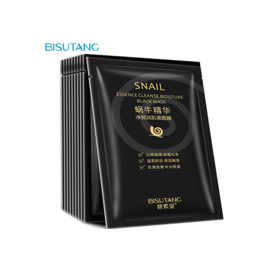 Mặt nạ Bisutang Snail Black Mask -  Se khít lỗ chân lông và Dưỡng ẩm làm sáng da