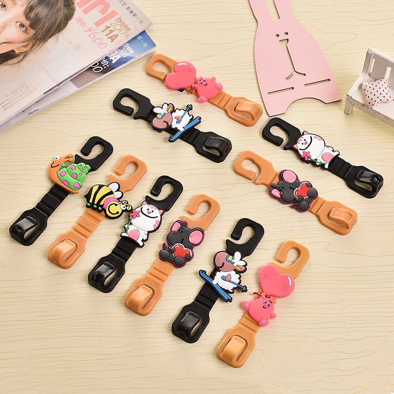 Combo 02 móc dẻo dễ thương treo đồ sau ghế ô tô