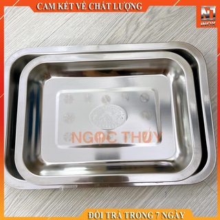 Khay inox chữ nhật cạn nhiều size - mâm inox chữ nhật đủ size