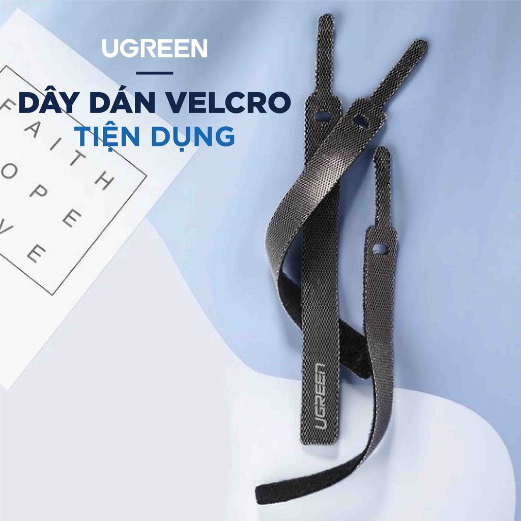 Dây dán tiện lợi UGREEN 50370 20245 Velcro làm gọn nhiều loại dây dài 14-18 cm