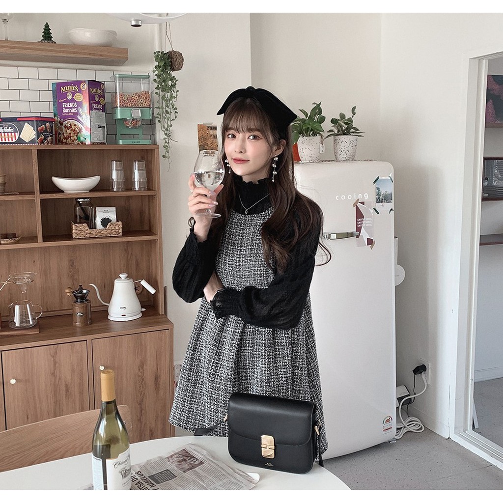 Áo Nữ Cổ Cao Tay Dài Phối Ren Phong Cách Hàn Quốc 40669