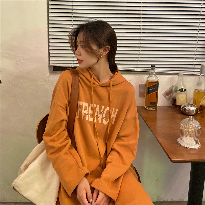 Áo hoodie SUXI tay dài dáng rộng thời trang thu đông mới cho nữ