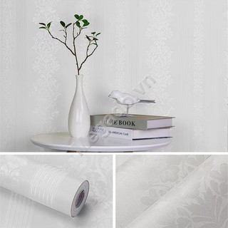Giấy dán tường decal cuộn sọc trắng c0032a