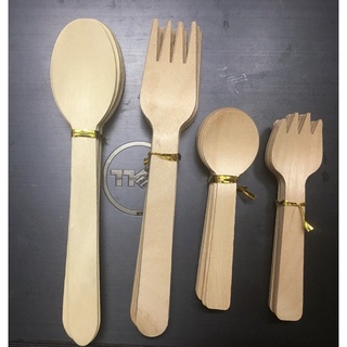 Set 10 (muỗng gỗ hoặc nĩa gỗ ) 16cm tiện dụng