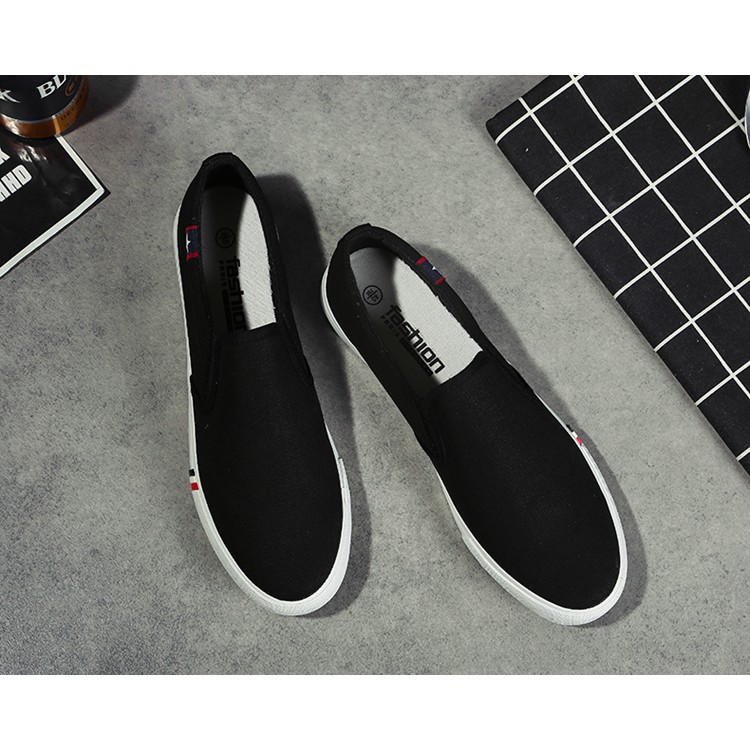 VB Slip on vải giới tính - Giày lười vải nam nữ phải chăng mà đẹp - 3 màu (đen), (xanh), (trắng) - Mã SP 6601 7 10