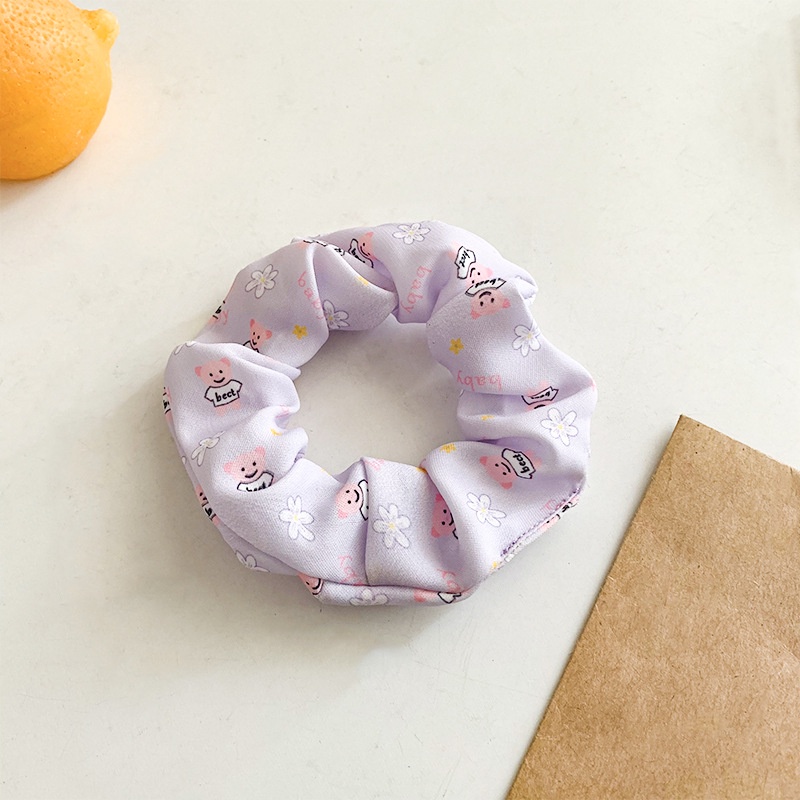 Dây cột tóc vải scrunchies hình gấu nhiều màu ngọt ngào dễ thương phiên bản Hàn quốc DS3