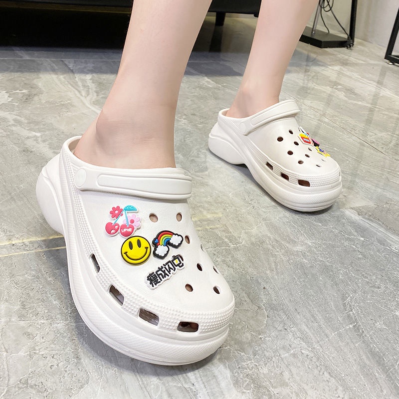 Giày crocs cao gót đế mềm chống trượt thời trang đi biển