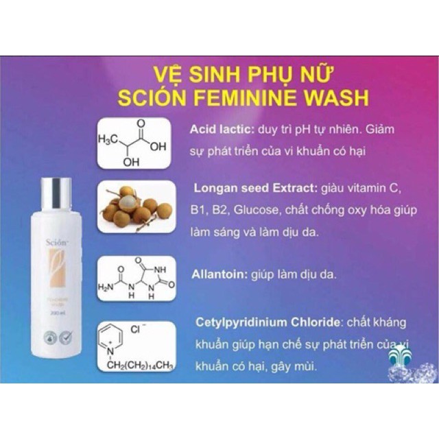 Dung dịch vệ sinh [🚚Free ship] DDVS làm hồng & se khít vùng kín - Nuskin Scion - Sản phẩm vệ sinh phụ nữ.