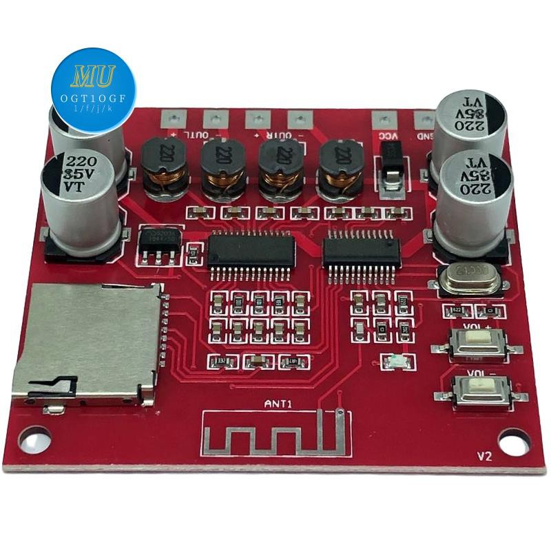 XH-A233 15W x 2 Bluetooth 4.2 Digital Power Amplifier Board Stereo TF Card Play 12V-24V Audio Amp