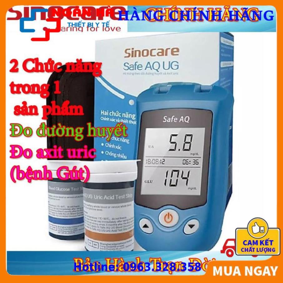 Máy Đo Tiểu Đường Và Axit Uric ( Bệnh Gút) 2 Trong 1 Chính Hãng Sinocare-[Thiết bị y tế]