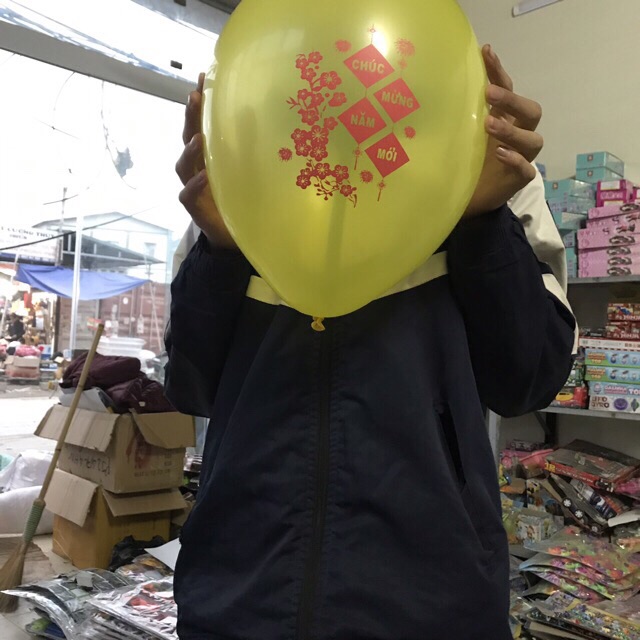 Sỉ 100 quả bóng bay CHÚC MỪNG NĂM MỚI nhiều màu siêu dai
