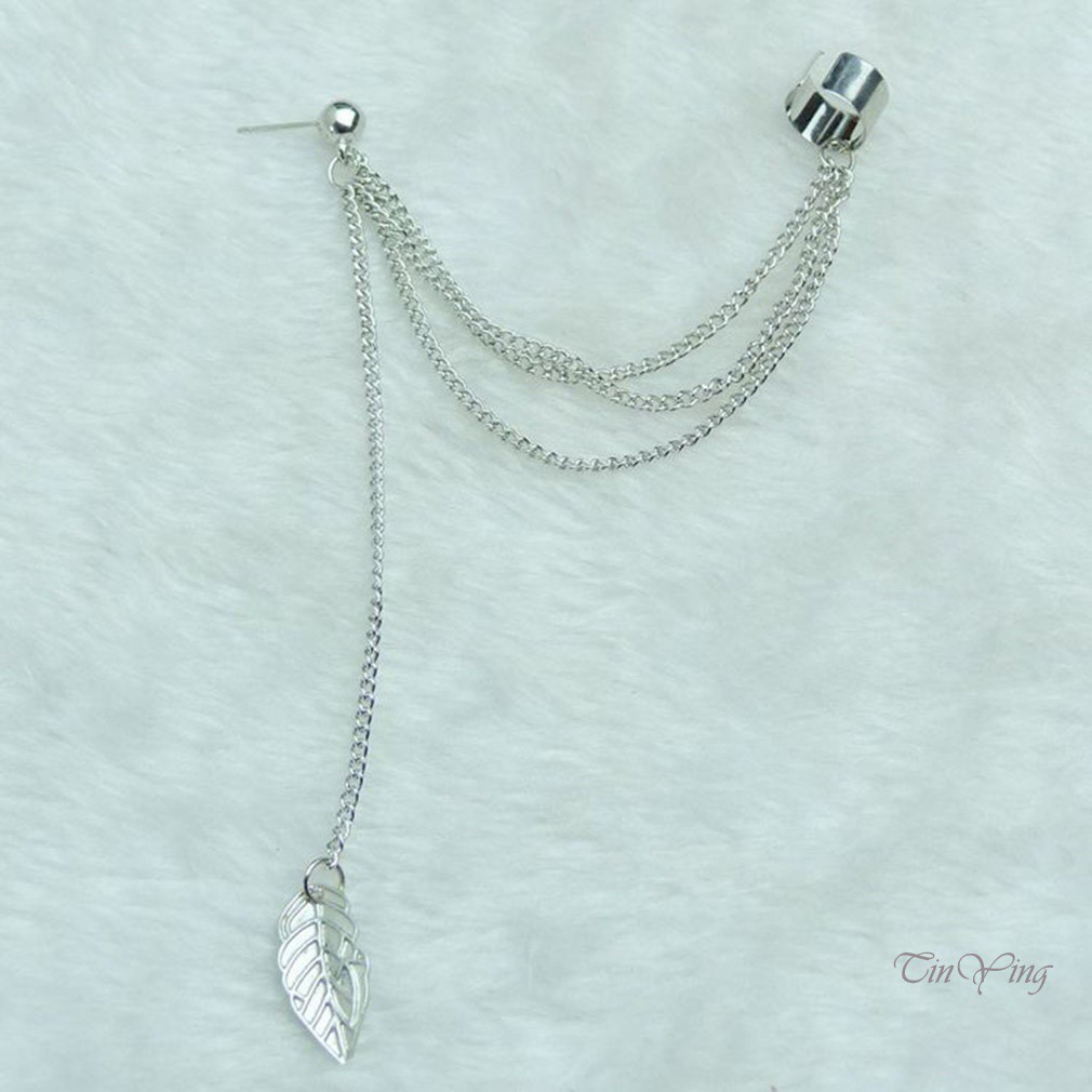 GETNOIVAS Khuyên Vành Tai Hợp Kim Hình Chiếc Lá Xinh Xắn Thời Trang Cho Nữ