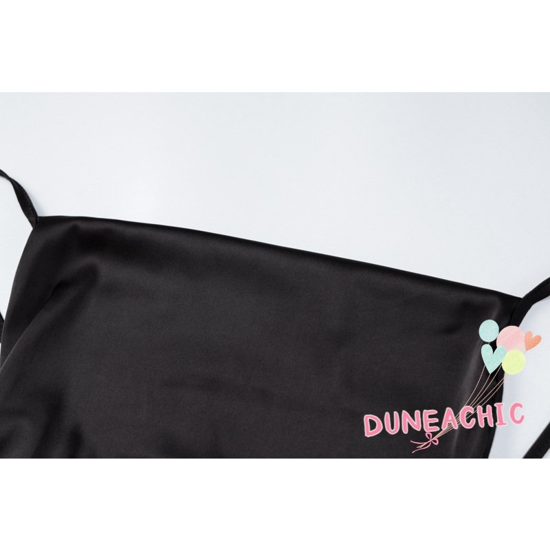 DUNEA Đầm Hai Dây Hở Lưng Xẻ Tà Gợi Cảm Cho Nữ