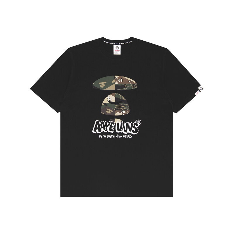 Áo Thun Unisex Ngắn Tay In Logo Bape Ngụy Trang Đơn Giản Chất Lượng Cao