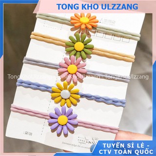 Sỉ dây buộc tóc hoa cúc nhí nhiều màu - Chun kết đôi co giãn cực bền