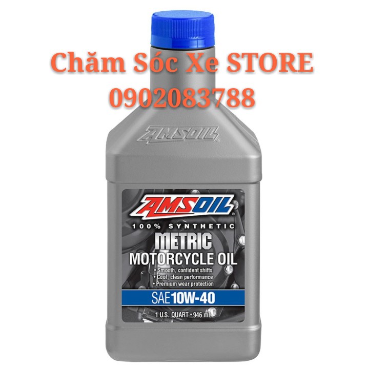 ( Có Nhớt Lẽ) Nhớt nhập khẩu mỹ 100% amsoil metric 10w40 - Dầu nhớt xe máy chamsocxestore