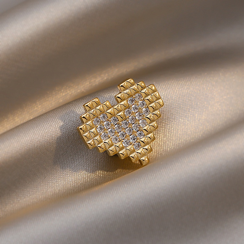 Ghim Cài Áo Hình Trái Tim Đính Đá Thời Trang Cho Nữ